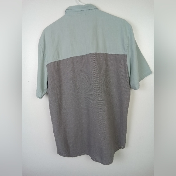 Vans Off the Wall Mens Short Sleeve Button Down Green & Grey Shirt, Large - Picture 4 of 6